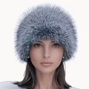 Drops Soon. Black & White Russian Faux Fox Fur Hat. Back in stock soon.